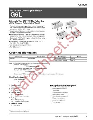 G6L-1F-DC12 datasheet  